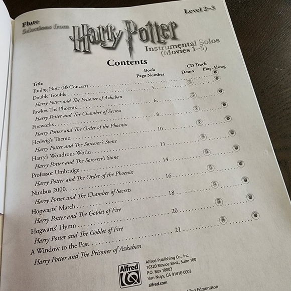 Harry Potter Instrumental Solos for Flute Book With CD - Picture 7 of 9